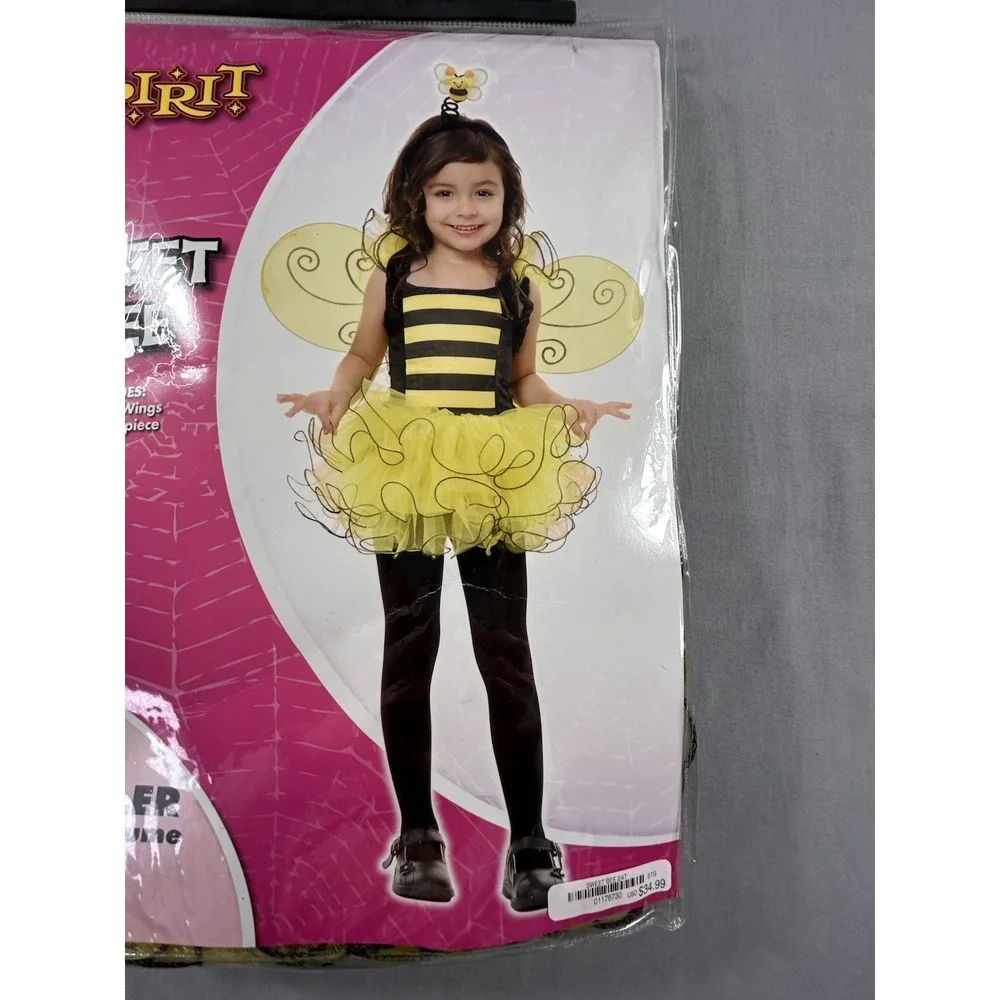 Spirit Halloween Sweet‎ Bee Costume Toddler 2T-4T Dress Up Play New - Picture 2 of 8